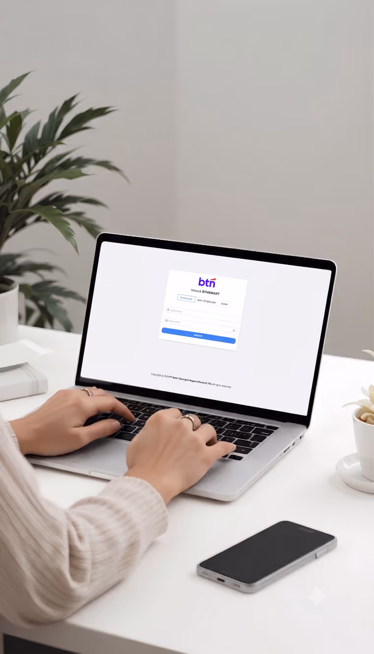 Client using a business application on a laptop